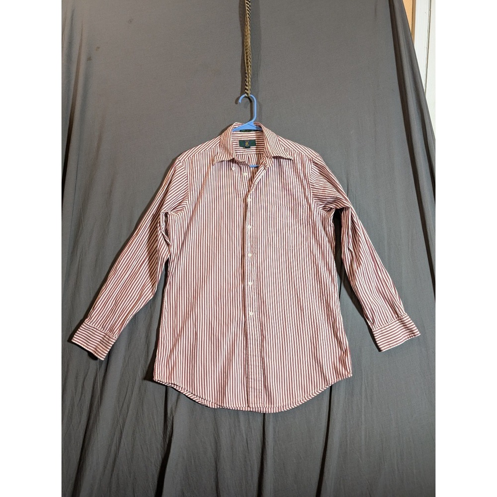 Club Room Pin Point Oxford Shirt Long Sleeve Button Up Size 15.5
